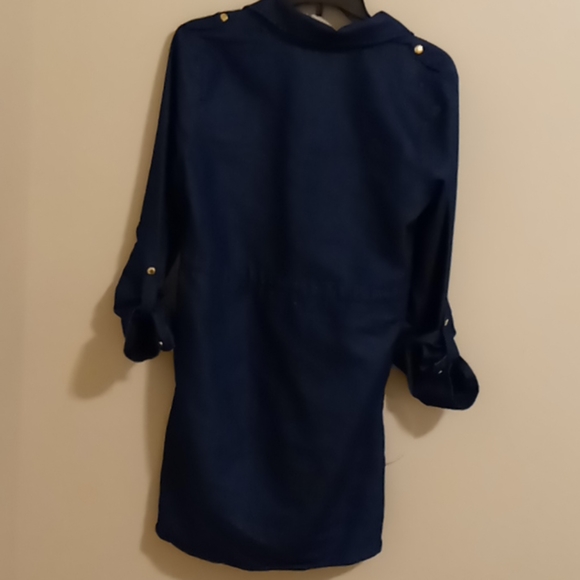 Jean dress with gold accents. - Picture 3 of 3